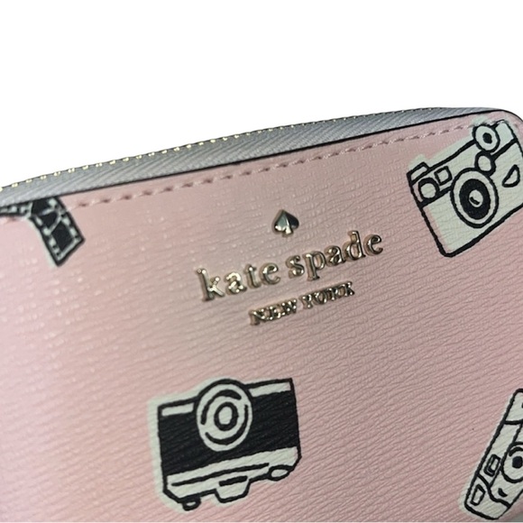 NWT! kate spade oh snap! small zip around card case wallet - chalk pink - Picture 15 of 15